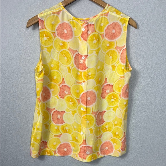 Equipment Femme‎ Silk Citrus Print Sleeveless Top - Picture 4 of 6